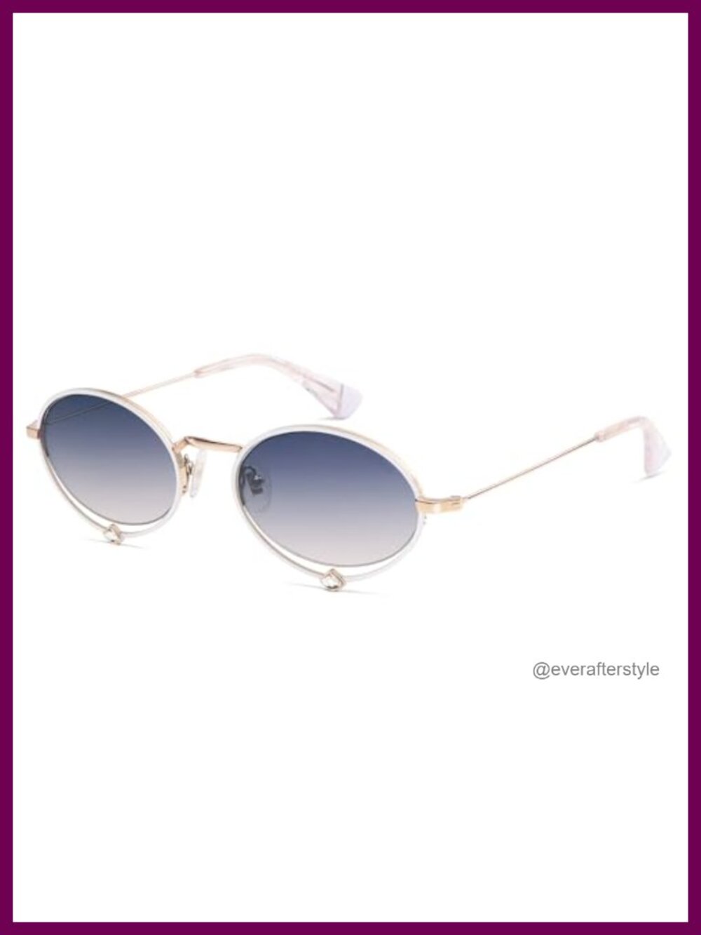 Retro Oval Lightweight Narrow Sunglasses for Women UV400 Half-Frame
